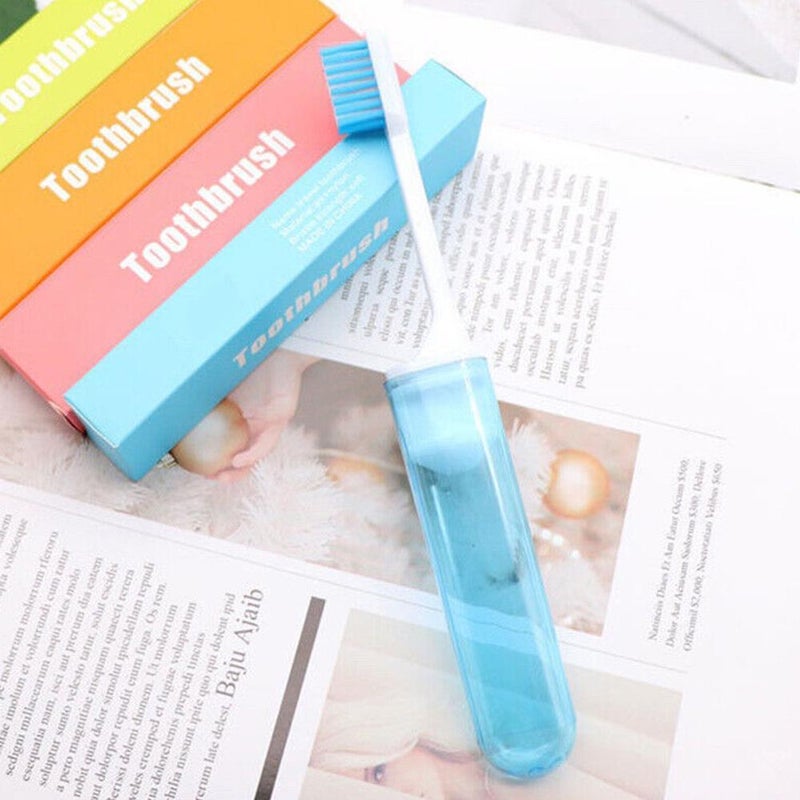Travel Toothbrush, Soft Bristle Mini Foldable Tooth Brush with Case, Individually Wrapped Outdoor Easy to Take, for Home Travel Camping Hiking - Image 3